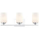 Durham 3 Light 22 inch Chrome Vanity Light Wall Light
